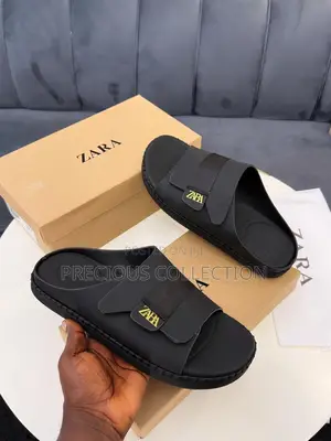 Zara Luxury Velcro Strap Light Suede Slide