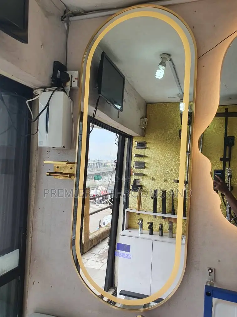 Saloon Long Mirrors With Bluetooth Gold