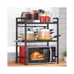2 Tiers Expandable Microwave Rack