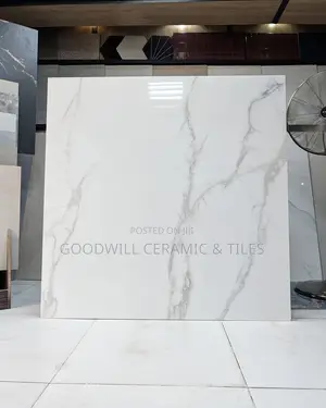 Carara White Strip 60x60cm Porcelain Glossy
