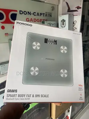 Porodo Gravis Smart Body Fat Bmi Scale Bluetooth Sync | Auto Off/On