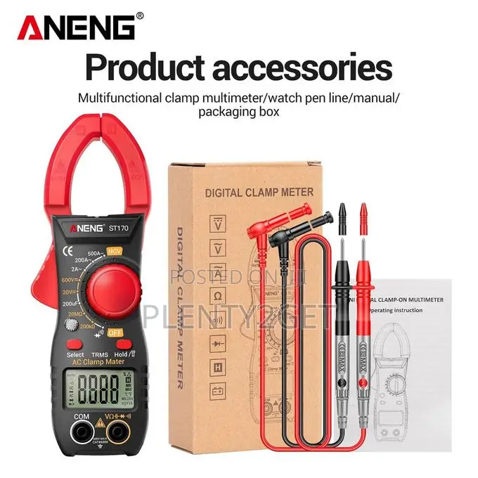 Aneng St170 Backlight Digital Clamp Meter Multimeter Ac/Dc Voltage Cur