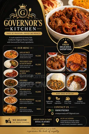 Governor's Kitchen Restaurant Design Flyer