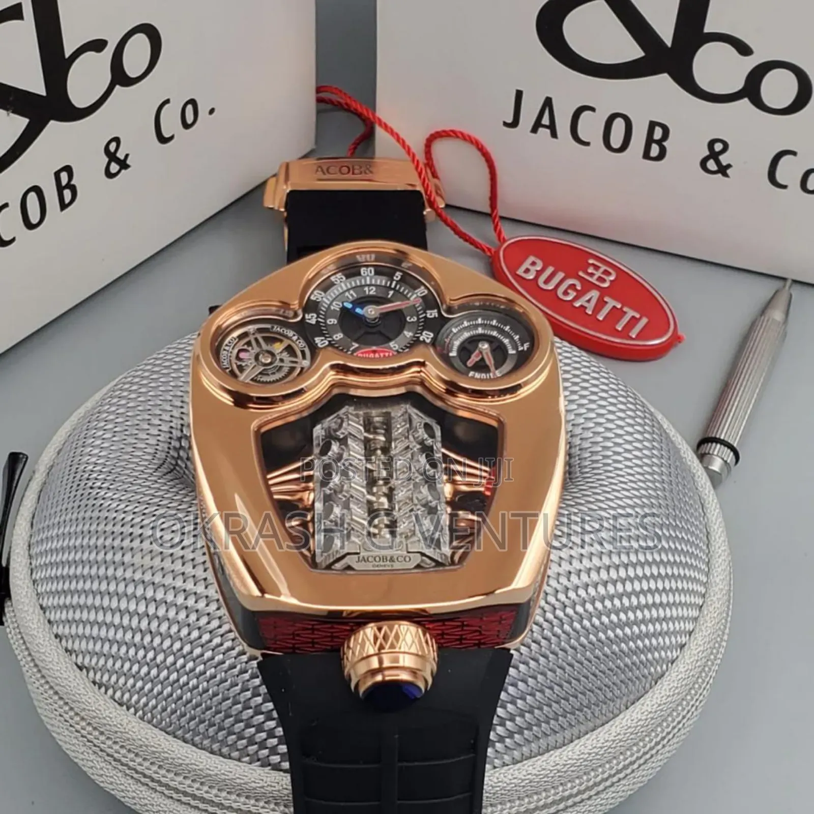 Jacob Co Rubber Strap Watch