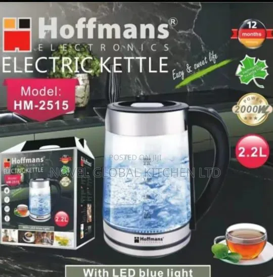 Hoffmans Luxury 2.2 Glass Jug With Led Light