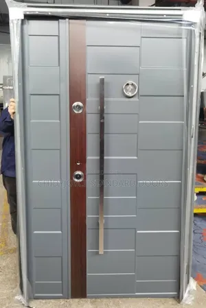 4ft Turkish-Style Security Door With a Wood-Accented Panel