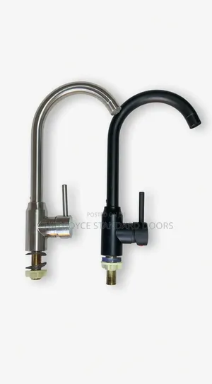 Kitchen Sink Mixer Tap in Brushed Stainless Steel Matte Black Finish