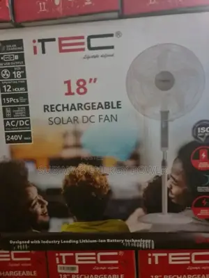 Itec 18" Rechargeable Solar Fan