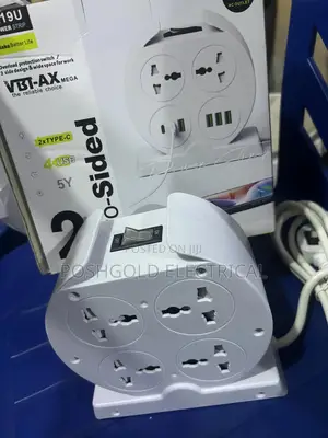 Vbt-ax A19u Sided Power Strip With Usb Extension Socket