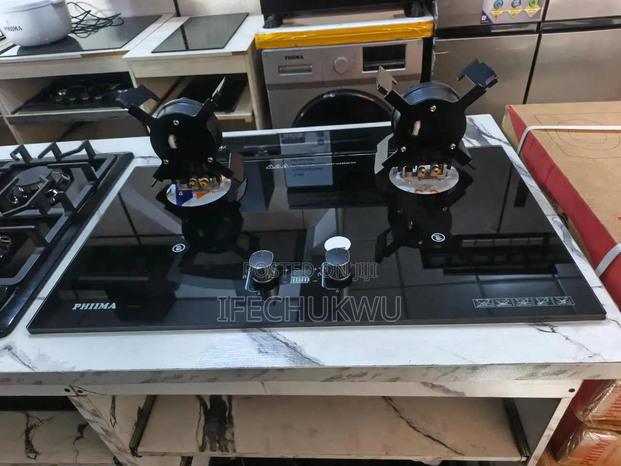 Original Phiima Downdraft Extractor Built-in 2 Burners Flips Up Gas
