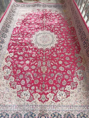 6.6 by 9.6 Slick Iranian Center Rug