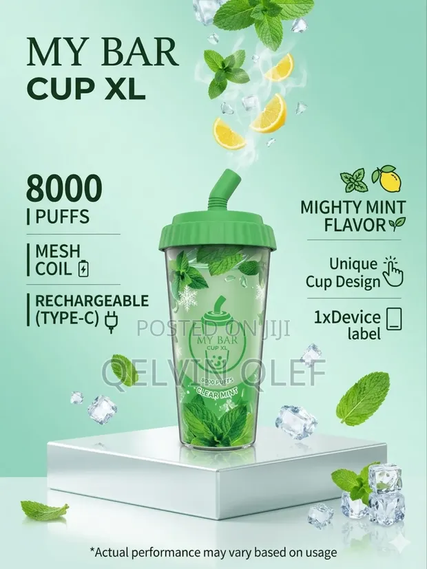 My Bar Cup Xl - 8000 Puffs Disposable Vape - Mighty Mint for sale