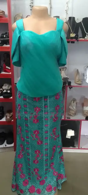 Classy Red Velvet Top Lace Skirt- Perfect for Church/ Owambe.