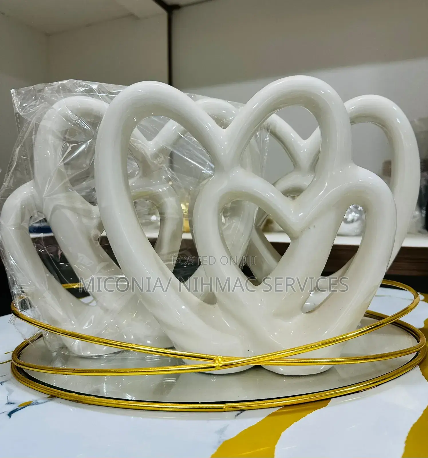 Double Heart Ceramic Decor