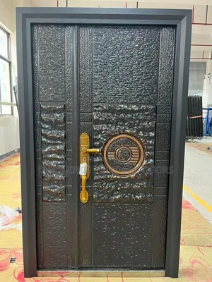 4ft Black Cast Copper Security Luxury Entrance Door With Golden Handle