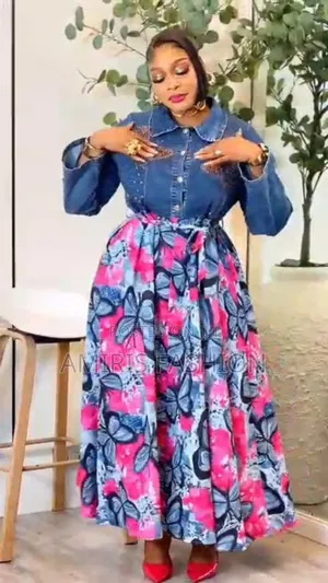 Beautiful Turkey Denim Top With Floral Flare