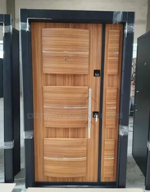 4ft Turkish Security Entrance Door Made of Steel With a Wooden Finish