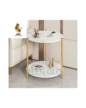 2 Layer Round Marble Coffee Side Table