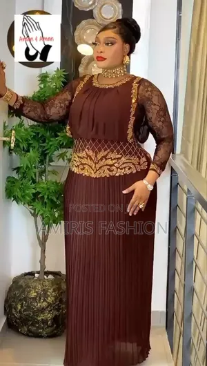 Brown Chocolate Elegant Turkey Long Gown