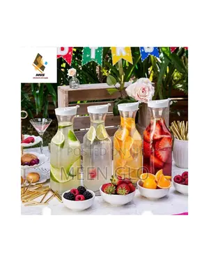 Acrylic, Square-Based Juice Container/ Pitcher With Flip Lid
