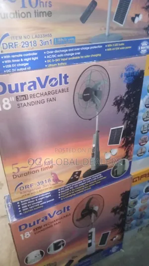 Duravolt Rechargeable Solar Fan