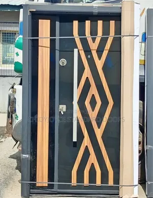 4ft by 7ft Turkish Security Door With Brown Geometric Accents