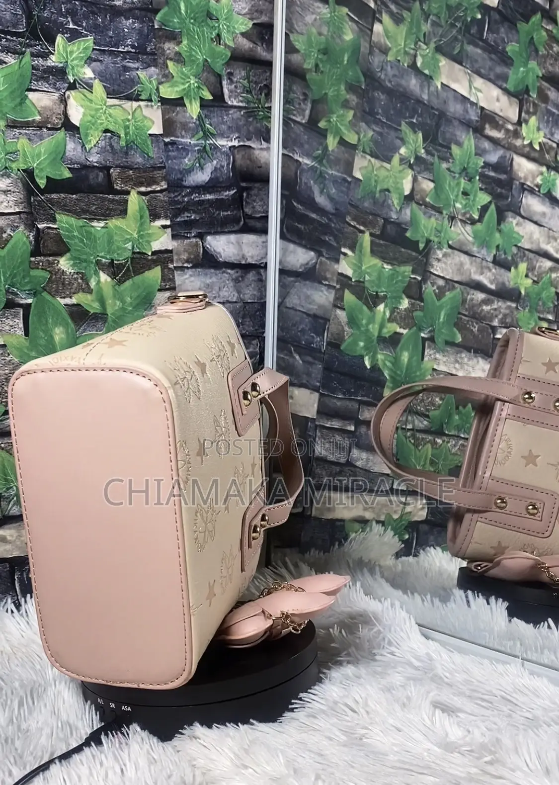 Pink/ Coffee Brown/ Black Stylish Bag