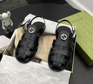 High Quality Luxury Gucci Men Leather Sandals