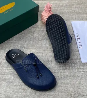 Buscemi Quality Luxury Men Genuine Leather Half Shoe