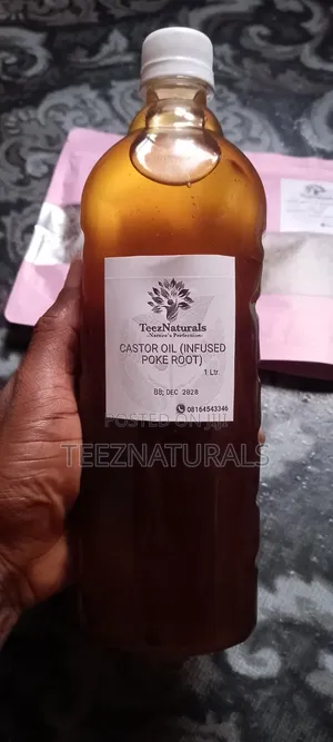 Castor Oil (Infused Poke Root) 250ml, 500ml, 1ltr.