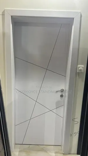 Turkish or Luxury HDF Door, With Geometric Black Line Patterns