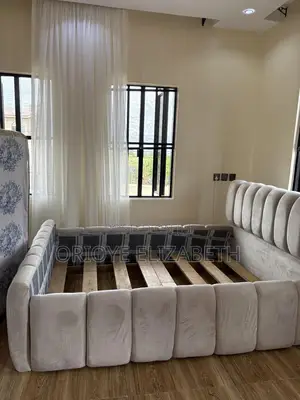 Modern Cream Upholstered Bed Frame – Gently Used