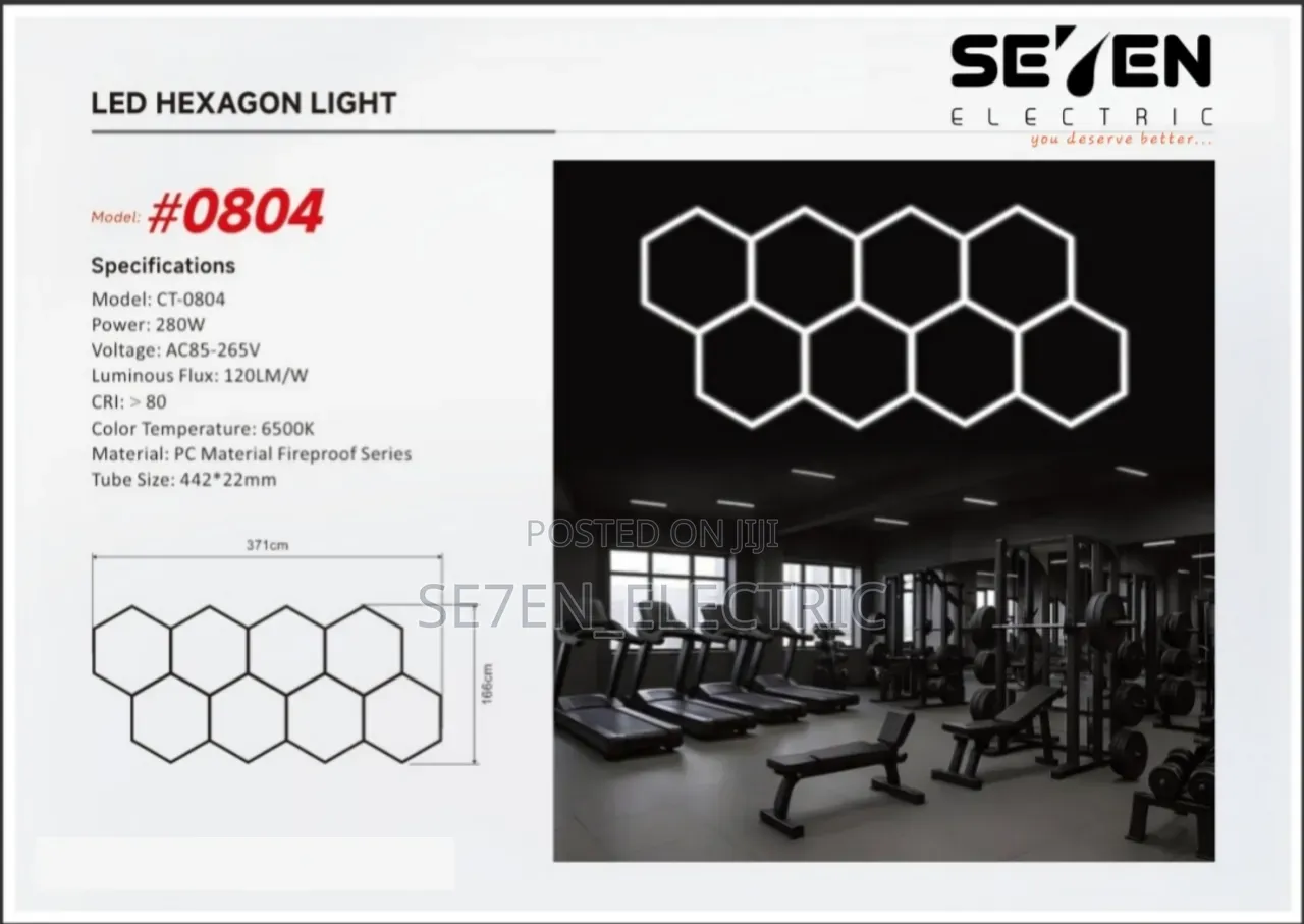 Ceiling Mount Garage Lighting 8 Hexagon