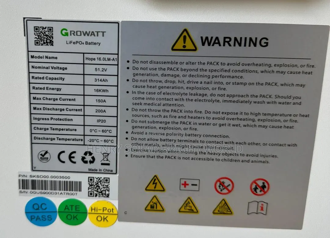 Growatts 16kwh 51.2v Lithium Battery
