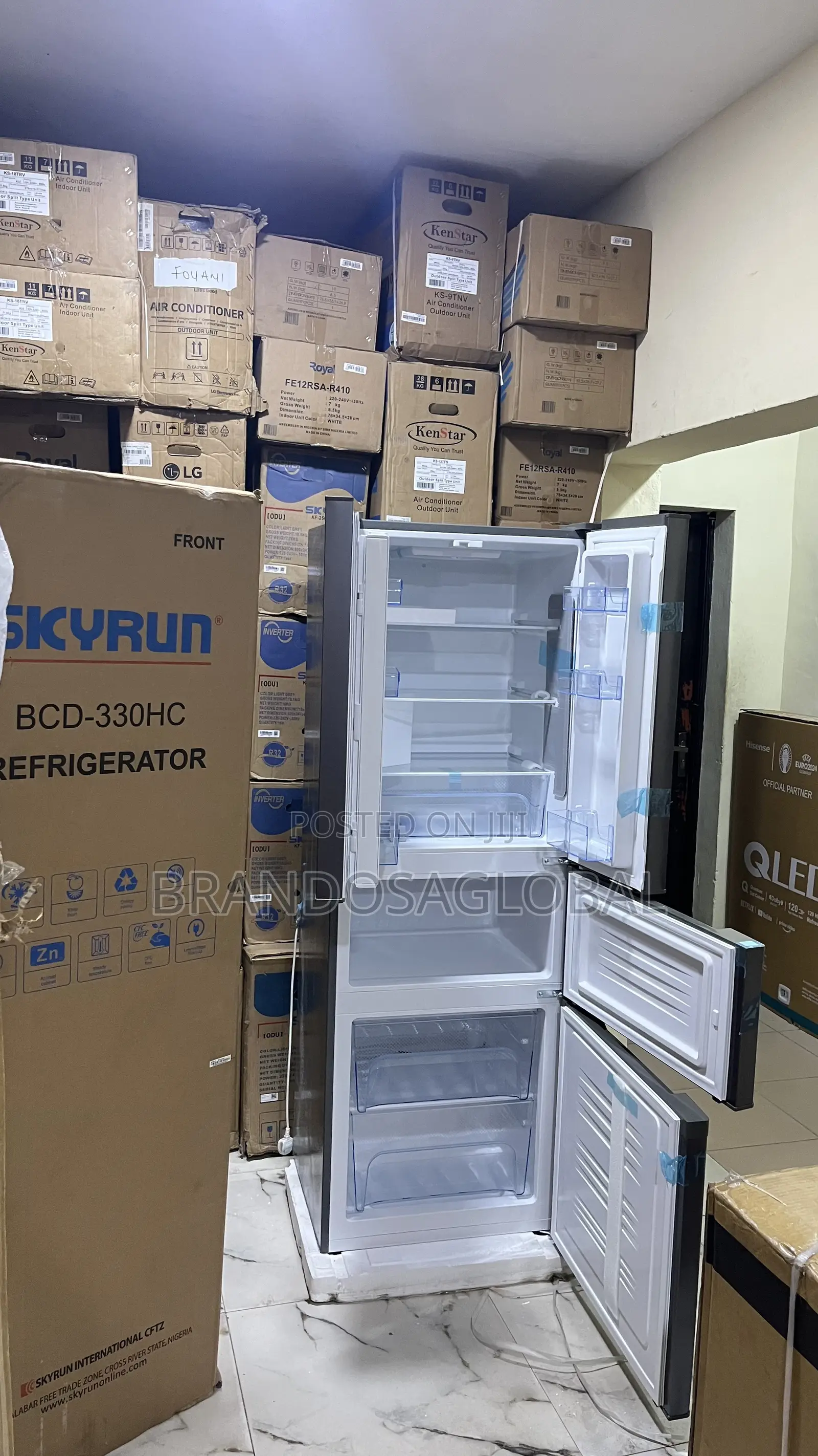 Skyrun 300l Refrigerator 4doors [Bcd-330hc]Durable Storage Appliance