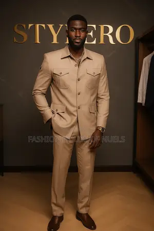 Men’S Safari Suit Outfit Customized in All Sizes Colors
