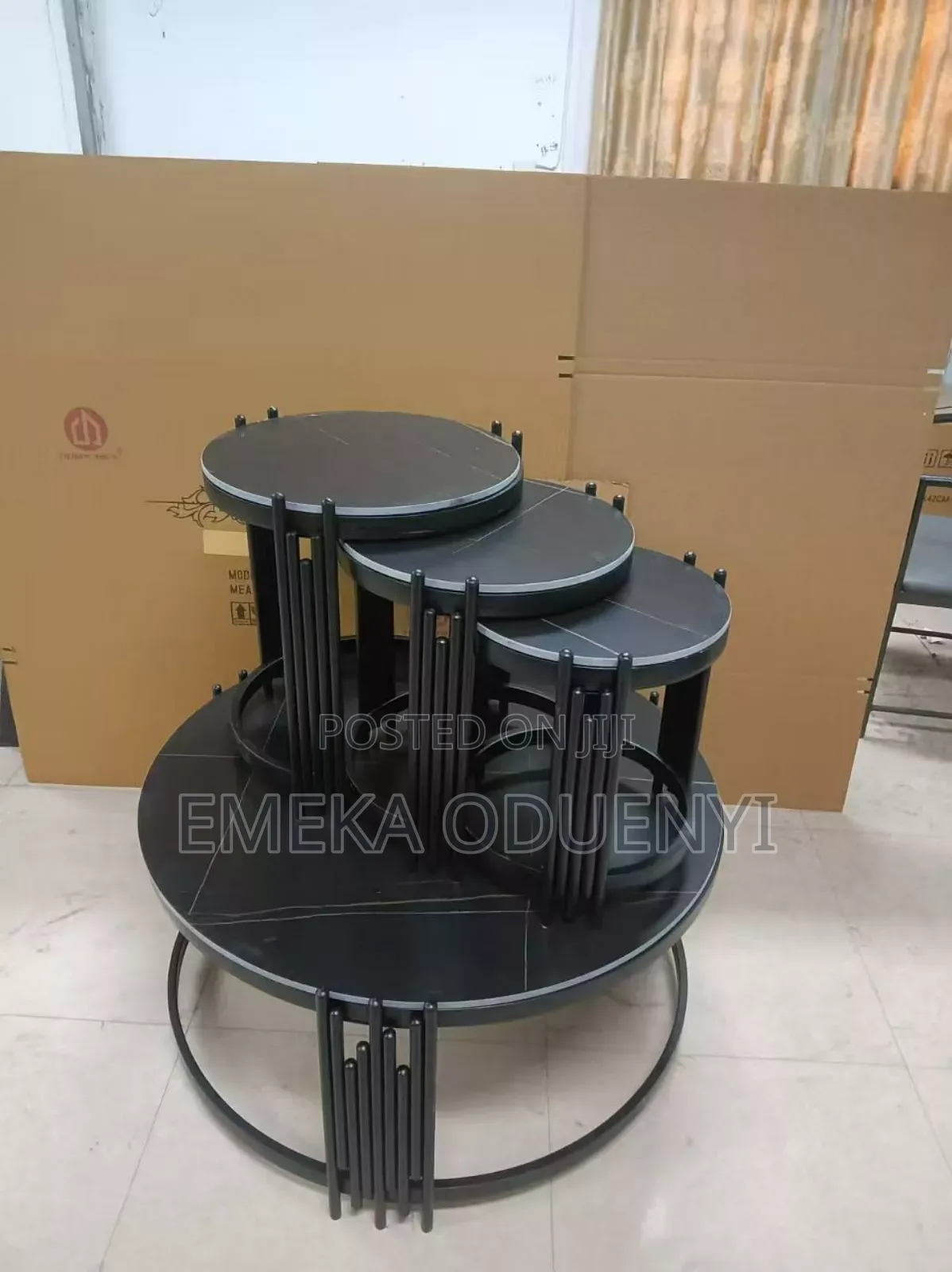 Marble Top Centre Table and 3 Side Stools