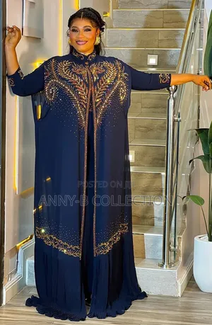 Luxe Turkish Navy Blue 2in1 Women Gown