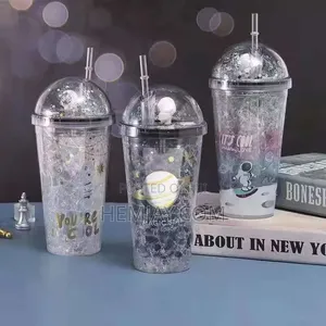 Fancy Water Bottle With Straw (Available in Different Designs 