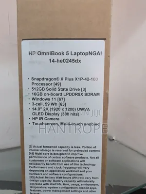New Laptop HP OmniBook 5 14" 16GB Qualcomm Snapdragon X Plus SSD 512GB