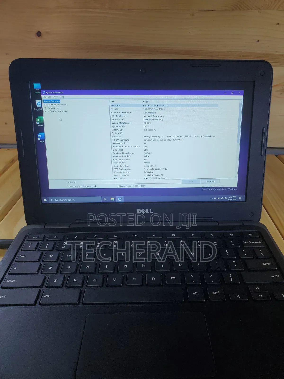 Laptop Dell Chromebook 11 4GB Intel Celeron SSD 16 GB