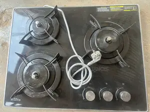 Direct Uk Standard 3 Burner Marble Glass Cooker (Cabinet)