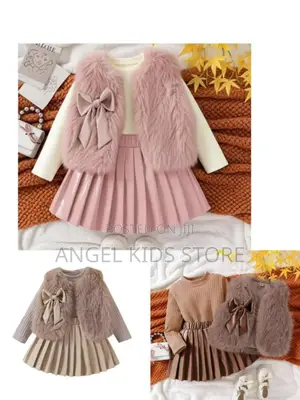 3 Piece.Fur Jacket With Inner and Leather Skirt
