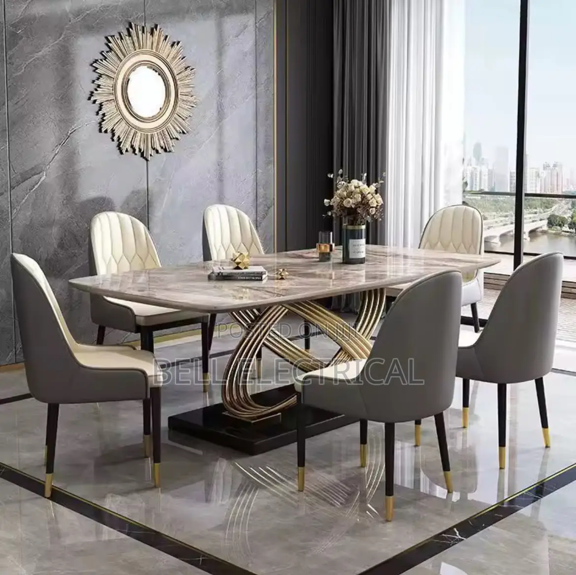 Italian Light Luxury Rock Slab Dining Table
