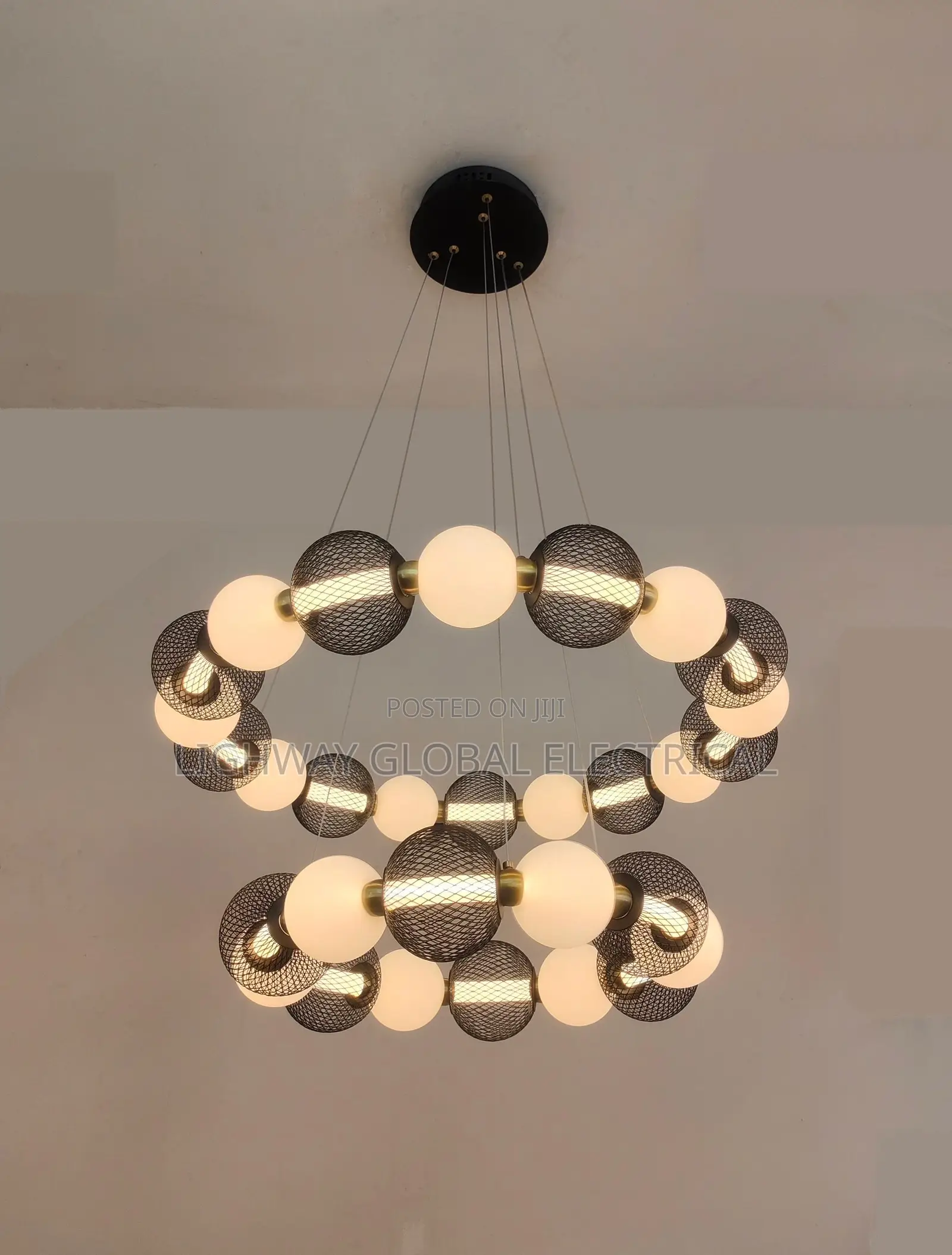 Italian Minimalist Double Step Chanderlier Light
