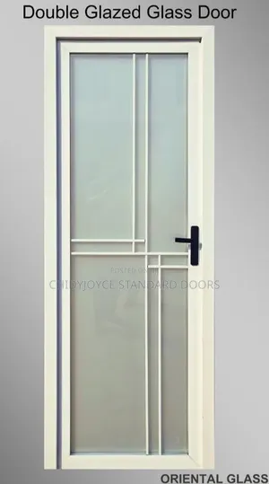 White Double Glazed Glass Door for Bathrooms or Toilets