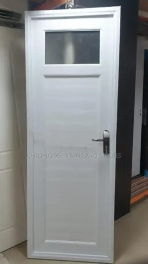 3ft White Turkey PVC Toilet Door With a Glass Panel