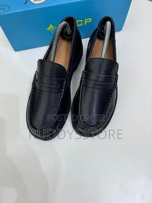 Classic Black Leather Penny Loafers