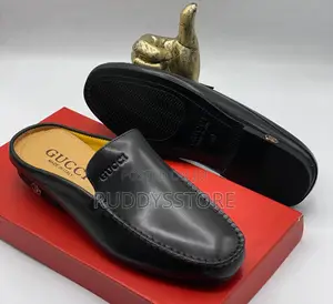 Black Leather Gucci-Inspired Men’S Loafers