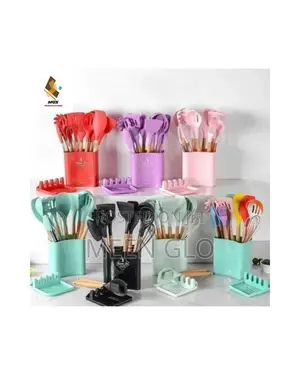 Silicone Kitchen Utensils With Spoon Rest 13pcs